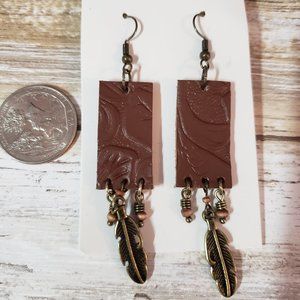Custom handmade leather earrings